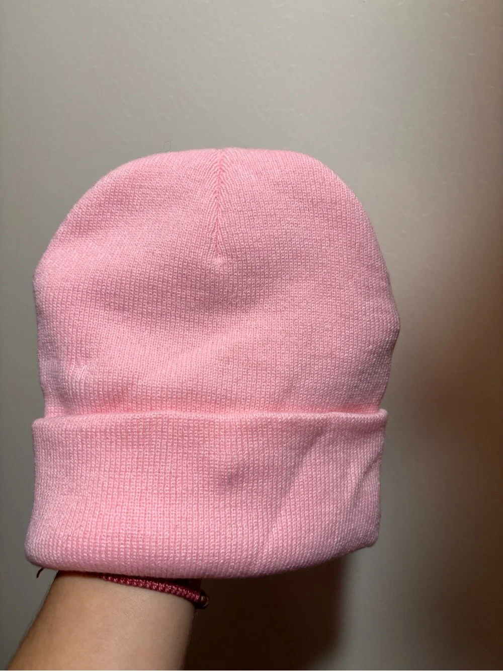 Pink Kids Beanie with Red Heart Character